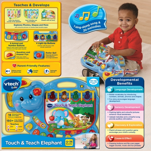 vtech touch & teach elephant toy