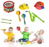 Toy Cubby Rock Band Kids Music Instrument Set - Flute, Drum , Saxophone, Cymbals and Tambourine